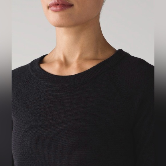 Lululemon sit in lotus merino wool sweater black womens size 6 - Picture 4 of 7